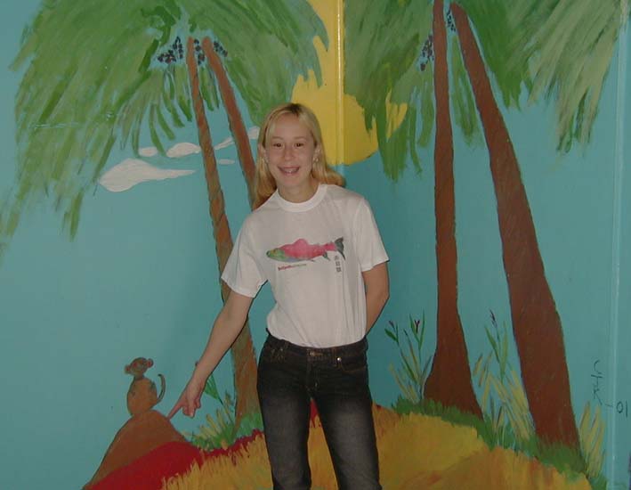 Craig's daughter modeling a T-shirt ()