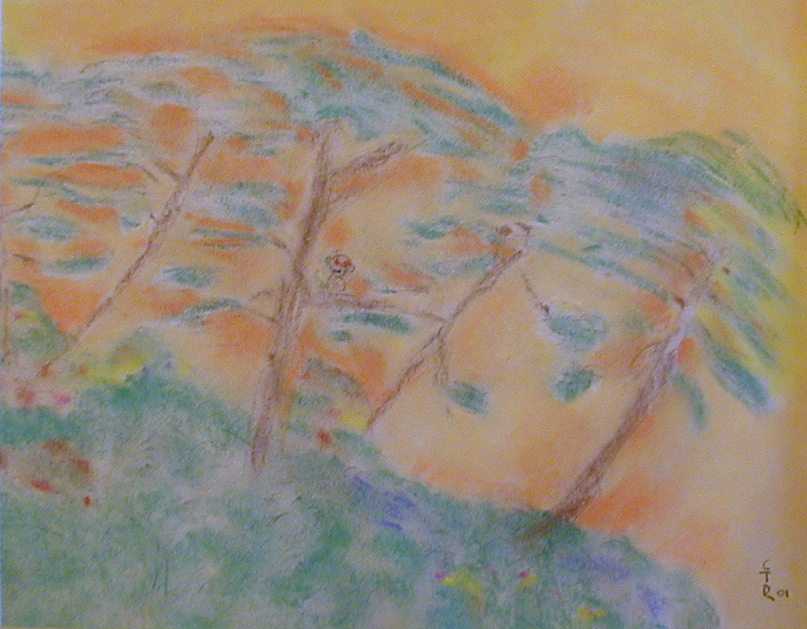 Monkey Tree (Pastel)